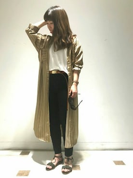 「シャツディガン」｜RISAさん（レディース・151cm）の春コーディネート
