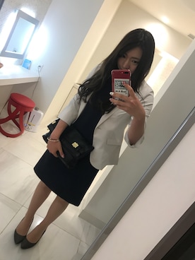 「アイテム（クラッチバッグ）」を使った、YUKI さん（レディース・165cm・20代）の春コーディネート