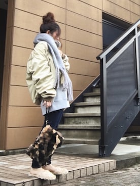 「ファークラッチ」｜「アイテム（ブルゾン）」を使った、Atsukoさん（レディース・152cm）の冬コーディネート