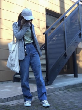 「TODAYFUL（トゥデイフル）のVintageトートバッグ（トートバッグ）」を使った、Atsukoさん（レディース・152cm）の春コーディネート