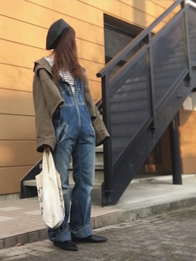 「バブーシュ」｜「アイテム（サロペット/オーバーオール）」を使った、Atsukoさん（レディース・152cm）の春コーディネート