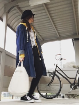 「ドラフトアングリッド」｜「アイテム（その他アウター）」を使った、Atsukoさん（レディース・152cm）の春コーディネート