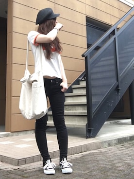 「ORANGE TAB（オレンジタブ）のアイテム」を使った、Atsukoさん（レディース・152cm）の夏コーディネート