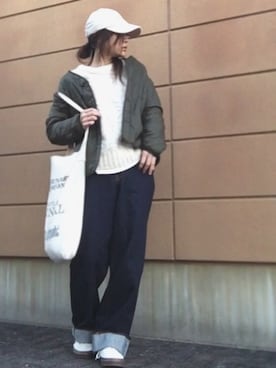 「コーデュロイキャップ」｜Atsukoさん（レディース・152cm）の冬コーディネート