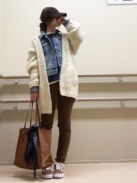 「コーデュロイキャップ」｜Atsukoさん（レディース・152cm）の冬コーディネート