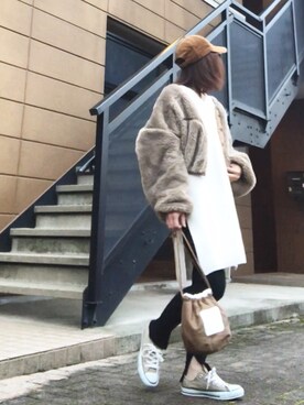 「RED CHOP WORKS（レッドチョップワークス）のアイテム（ジャケット/アウター）」を使った、Atsukoさん（レディース・152cm）の春コーディネート