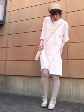 「TODAYFUL（トゥデイフル）のアイテム（ハンチング/ベレー帽）」を使った、Atsukoさん（レディース・152cm）の春コーディネート