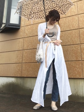 「MAISON DE REEFUR（メゾンドリーファー）のアイテム（長傘）」を使った、Atsukoさん（レディース・152cm）の夏コーディネート