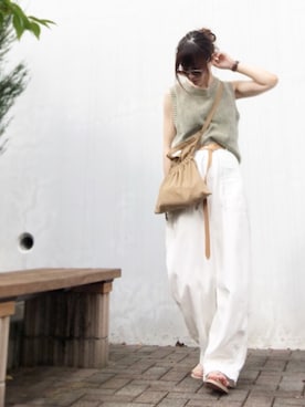 「TODAYFUL（トゥデイフル）のTODAYFUL(トゥディフル) ''Vintage Apron Sacoche'' ヴィンテージエプロンサコッシュ ／11821066（ショルダーバッグ）」を使った、Atsukoさん（レディース・152cm）の秋コーディネート