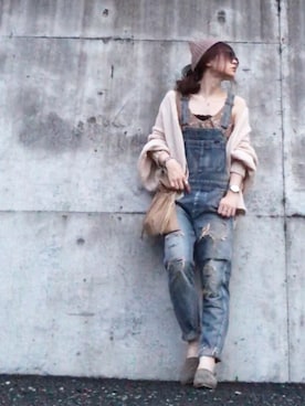 「バブーシュ」｜「アイテム（サロペット/オーバーオール）」を使った、Atsukoさん（レディース・152cm）の秋コーディネート