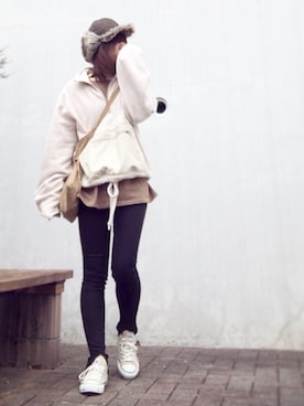 「TODAYFUL（トゥデイフル）のTODAYFUL(トゥディフル) ''Vintage Apron Sacoche'' ヴィンテージエプロンサコッシュ ／11821066（ショルダーバッグ）」を使った、Atsukoさん（レディース・153cm）の春コーディネート