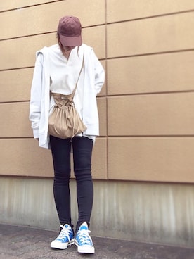「TODAYFUL（トゥデイフル）のTODAYFUL(トゥディフル) ''Vintage Apron Sacoche'' ヴィンテージエプロンサコッシュ ／11821066（ショルダーバッグ）」を使った、Atsukoさん（レディース・153cm）の春コーディネート