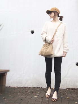 「TODAYFUL（トゥデイフル）のTODAYFUL(トゥディフル) ''Vintage Apron Sacoche'' ヴィンテージエプロンサコッシュ ／11821066（ショルダーバッグ）」を使った、Atsukoさん（レディース・153cm）の秋コーディネート