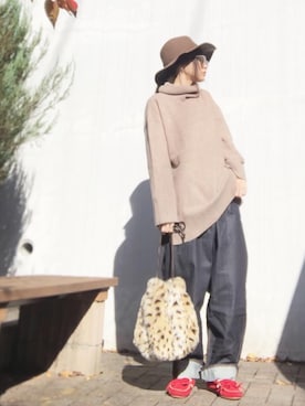 「Handmade（ハンドメイド）のアイテム」を使った、Atsukoさん（レディース・153cm）の冬コーディネート