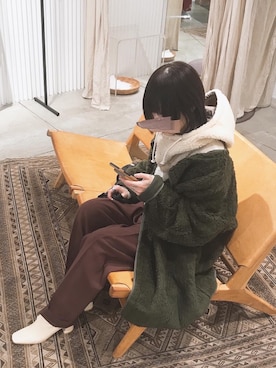 「アイテム（その他アウター）」を使った、Atsukoさん（レディース・153cm）の冬コーディネート