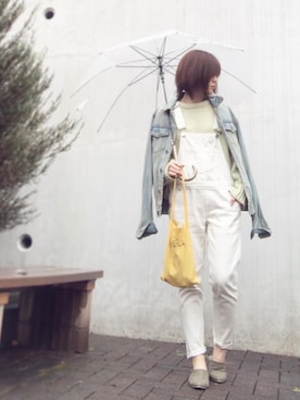 「RCWB（アールシーダブリュービー）のアイテム（オールインワン・サロペット）」を使った、Atsukoさん（レディース・153cm）の春コーディネート
