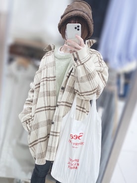「SETUP7（セットアップセブン）のアイテム（帽子）」を使った、Atsukoさん（レディース・153cm）の冬コーディネート
