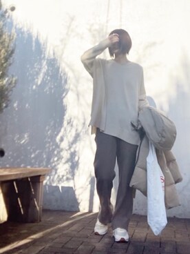 「RED CHOP WORKS（レッドチョップワークス）のアイテム（その他パンツ）」を使った、Atsukoさん（レディース・153cm）の冬コーディネート