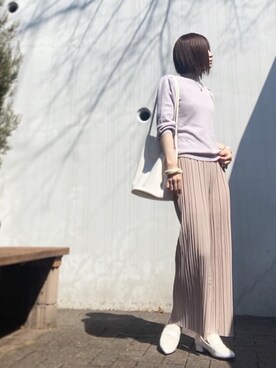 「Ameri（アメリ）のアイテム（その他シューズ）」を使った、Atsukoさん（レディース・153cm）の春コーディネート