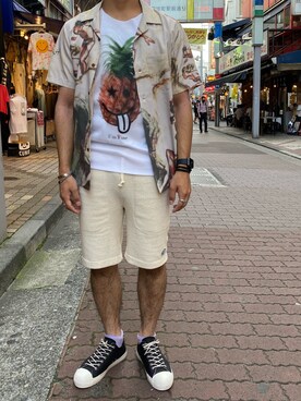 「YANUK（ヤヌーク）のアイテム（パンツ）」を使った、yamagata1699さん（メンズ・172cm）の夏コーディネート