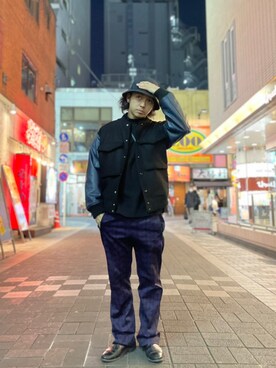 「MANASTASH（マナスタッシュ）のアイテム（スタジャン）」を使った、yamagata1699さん（メンズ・172cm）の冬コーディネート