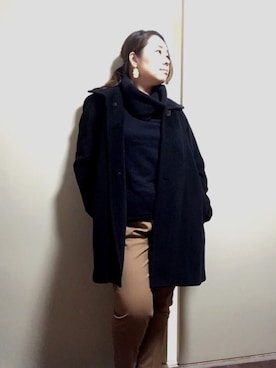 「着やせコーデ」｜リンりんさん（レディース・156cm）の冬コーディネート