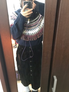 「アイテム（スカート）」を使った、マミさん（レディース・159cm・10代）の冬コーディネート