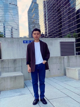 「Bread & Boxersのアイテム」を使った、ChihHsiさん（メンズ・168cm）の秋コーディネート