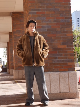 「sulvam」｜「アイテム（ブルゾン）」を使った、Takuyaさん（メンズ・170cm）の冬コーディネート