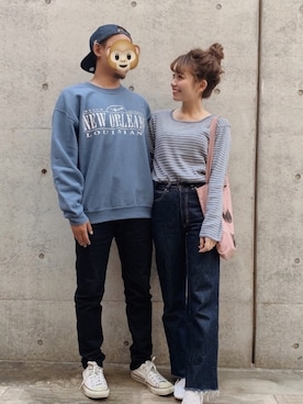 「アイテム（バレエシューズ、ホワイト系）」を使った、unaさん（レディース・156cm）の秋コーディネート
