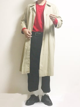 「バーバリー」｜「アイテム（その他シューズ）」を使った、コウさん（メンズ・175cm）の秋コーディネート