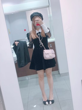 「黒いワンピース」｜きき（ins：qiqi.ii)さん（レディース・161cm）の秋コーディネート
