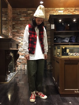 「アイテム（ソックス/靴下）」を使った、窪田 孝之さん（メンズ・170cm）の冬コーディネート