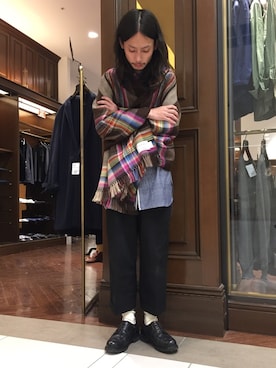 「アイテム（ソックス/靴下）」を使った、窪田 孝之さん（メンズ・170cm）の冬コーディネート