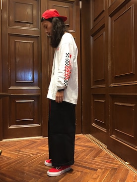 「BEN DAVIS（ベンデイビス）のアイテム（パンツ）」を使った、窪田 孝之さん（メンズ・170cm）の秋コーディネート