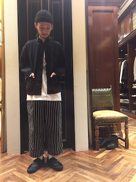 「NANO universe（ナノユニバース）のアイテム（スニーカー）」を使った、窪田 孝之さん（メンズ・170cm）の秋コーディネート