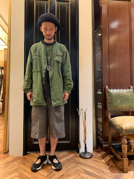 「NANO universe（ナノユニバース）のアイテム（サンダル）」を使った、窪田 孝之さん（メンズ・170cm）の春コーディネート