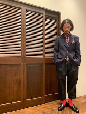 「アイテム（ソックス/靴下）」を使った、窪田 孝之さん（メンズ・170cm）の春コーディネート