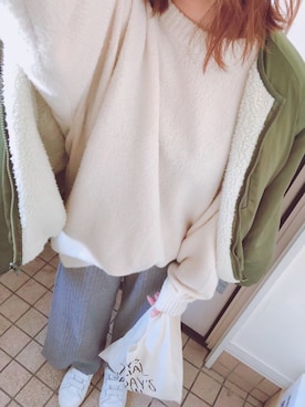 「TODAYFUL」｜「アイテム（ブルゾン）」を使った、ぐみん。さん（レディース・155cm）の春コーディネート