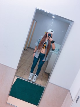 「B系」｜「アイテム（ジャケット/アウター）」を使った、t_mom87さん（レディース・167cm）の夏コーディネート