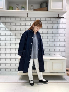 「花柄トップス」｜「アイテム（その他アウター）」を使った、erikaさん（レディース・147cm）の春コーディネート