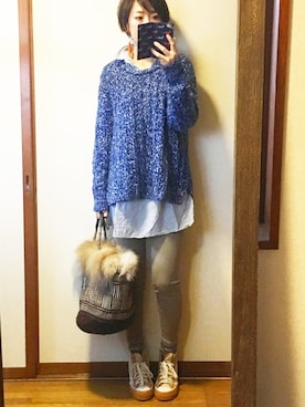 「COMPILATION（コンピレーション）のアイテム」を使った、もこさん（レディース・165cm）の冬コーディネート