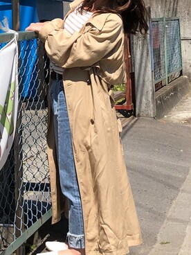 「秋のマイ旬スタイル」｜「アイテム（トレンチコート）」を使った、sykさん（レディース・152cm）の秋コーディネート