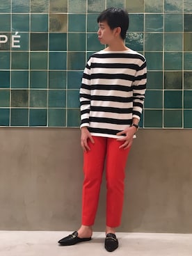 「SAINT JAMES（セントジェームス）のアイテム」を使った、MOMOKOさん（レディース・165cm）の春コーディネート