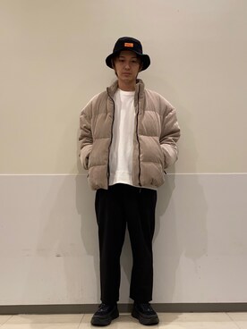 「CPCM（シーピーシーエム）のアイテム（ダウンジャケット/コート）」を使った、RYOSUKEさん（メンズ・170cm）の秋コーディネート