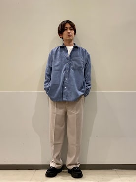 「1タックパンツ」｜RYOSUKEさん（メンズ・170cm）の冬コーディネート