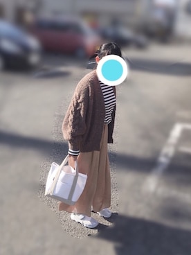 「BLUE BLUE（ブルーブルー）のアイテム（レッグウェア）」を使った、ここまるさん（レディース・154cm）の春コーディネート