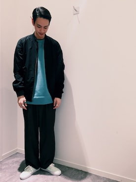 「GLOBAL WORK（グローバルワーク）のアイテム（MA-1）」を使った、澤田蒼平さん（メンズ・177cm）の秋コーディネート