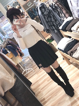 「ショッピング」｜「アイテム（帽子）」を使った、ちょんちょんさん（レディース・164cm）の秋コーディネート
