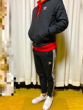 「アディダスコーデ」｜「アイテム（ジャケット/アウター）」を使った、はちさん（メンズ・169cm）の冬コーディネート
